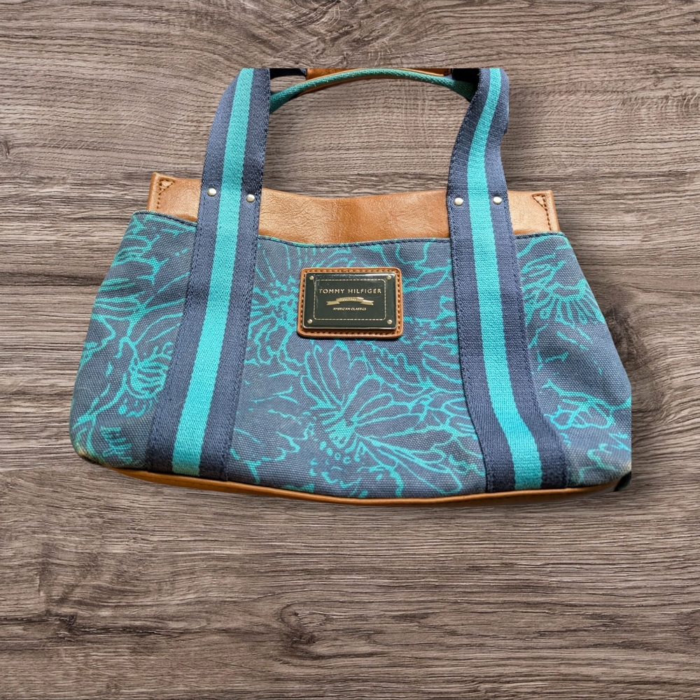 Tommy Hilfiger Blue and Tan Women's Bag